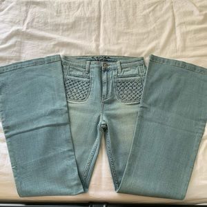 High rise wide leg flare jean